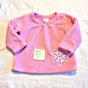 Hanna Andersson girls size 100 or 4 pink plush long sleeve shirt super soft VGUC